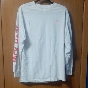 White Long Sleeve Shirt with Red Accents